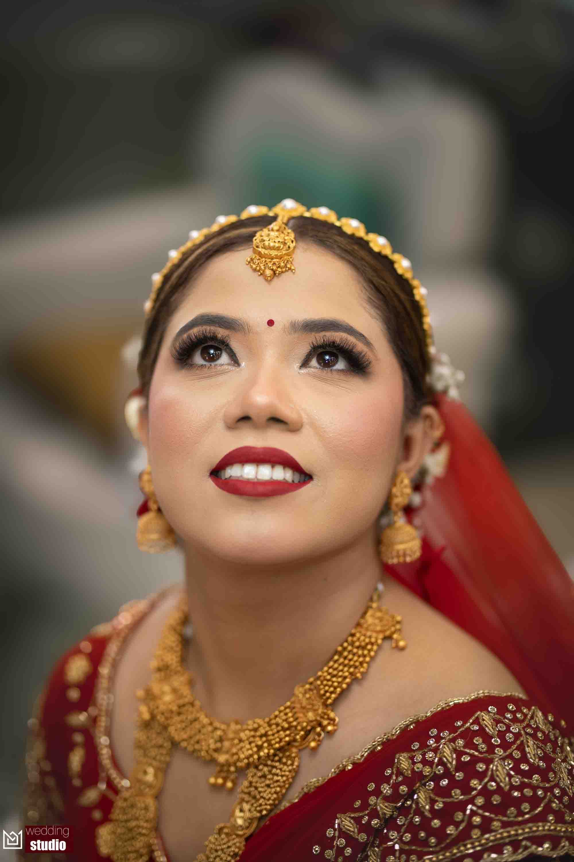 Candid moment of Nepali couple sharing a joyful connection